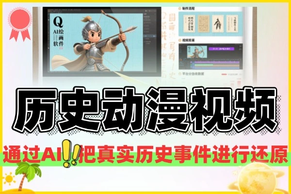 （内部玩法）AI“历史动漫”降维打击！5节课，从文案改写到撸分成，小白也能做爆款！