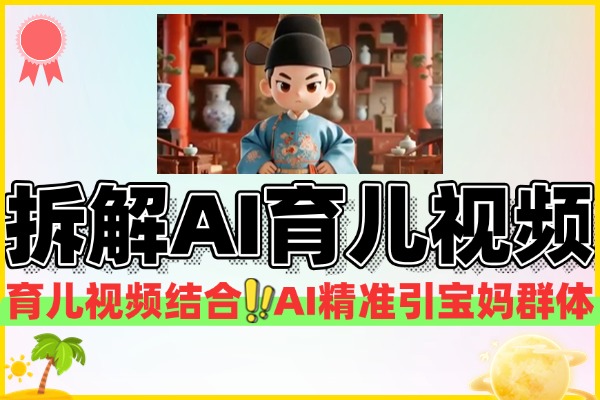（内部玩法）AI“反向育儿”降维打击！精准狙-击宝妈粉，条条原创，轻松变现！