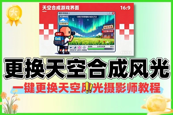风光摄影师的后期秘密武器：一键更换天空合成教程（40 节实操课，零基础也能加极光 / 银河 / 星轨）