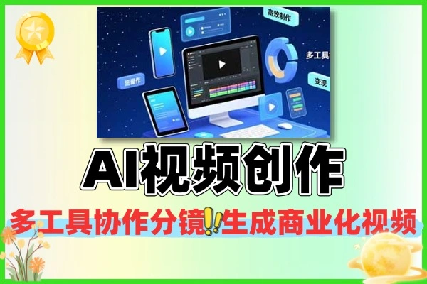 AI视频创作多工具协作课：分镜驱动生成商业化视频，7周掌握全流程降本增效（附工具矩阵）