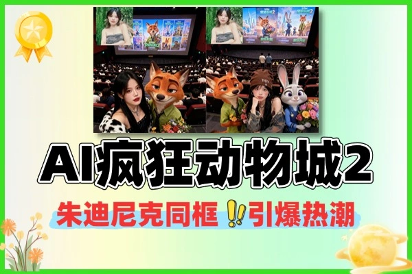 （内部玩法）揭秘刷爆朋友圈的“疯狂动物城2”AI合影，教你复制下一个流量密码！